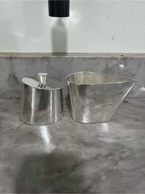 Michael Aram Silver Sugar Bowl and Creamer Set